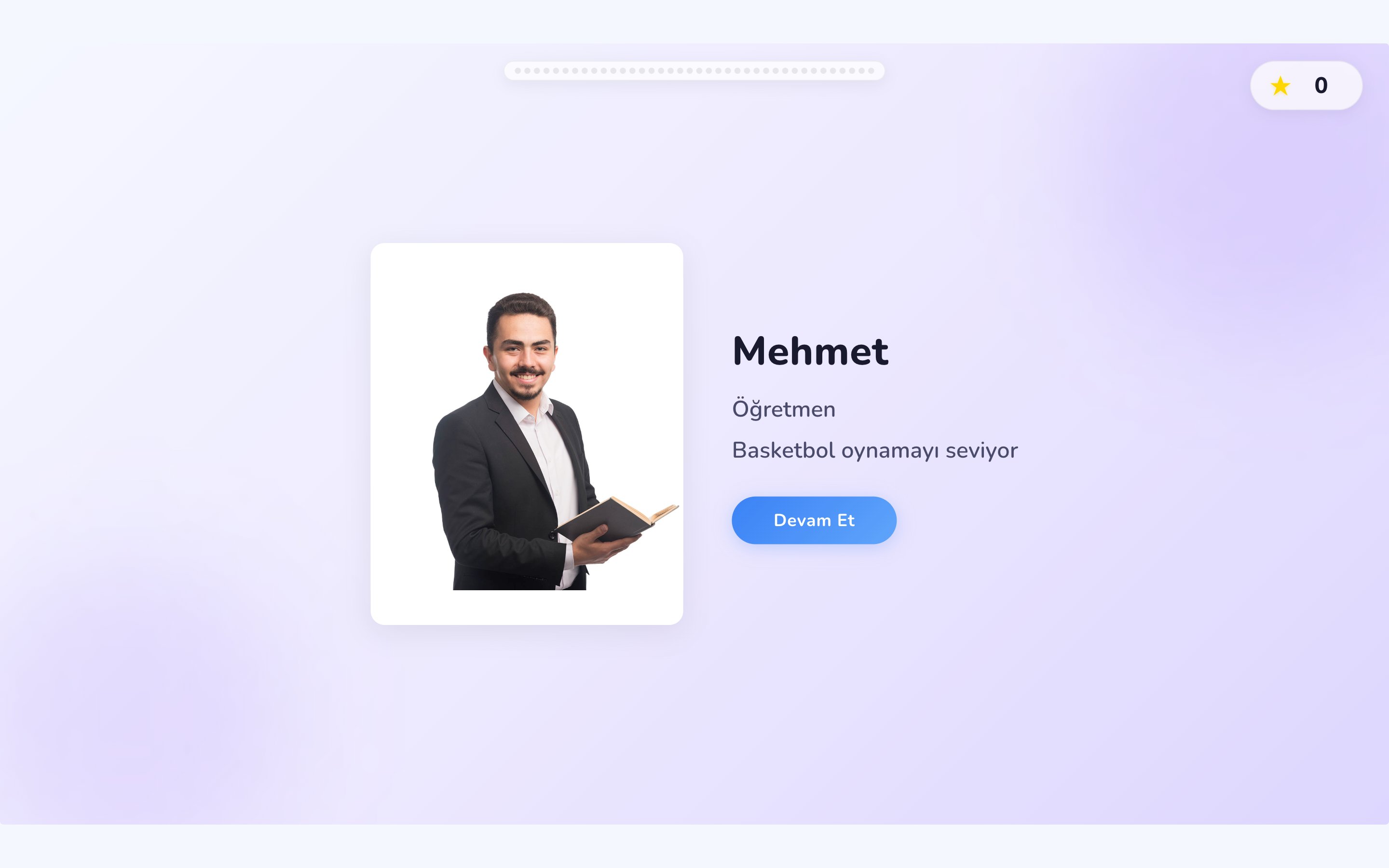 Kişileri Hatırla: İsim, Meslek ve İlgi Alanı egzersiz ekranı